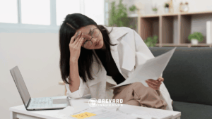 Woman filing a claim