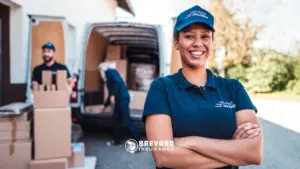 delivery van and person